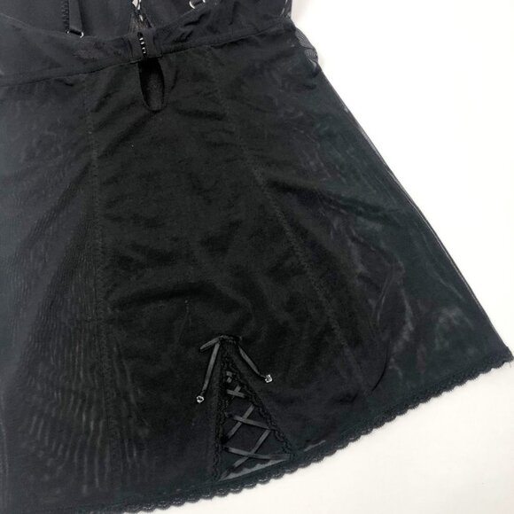 Victoria's Secret Sheer Mesh and Lace Rhinestone Teddy Slip. Size 36D - Picture 5 of 9